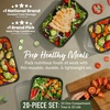 image:imageBentgo Prep 1Compartment Meal Prep Containers with Lids 20 Piece Set  4 Cup Capacity Portion Control Stackable PFAS amp BPAFree Microwave Freezer amp DishwasherSafe Peony GlitterKhaki Green