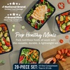 image:imageBentgo Prep 1Compartment Meal Prep Containers with Lids 20 Piece Set  4 Cup Capacity Portion Control Stackable PFAS amp BPAFree Microwave Freezer amp DishwasherSafe Peony GlitterNavy Blue
