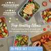 image:imageBentgo Prep 1Compartment Meal Prep Containers with Lids 20 Piece Set  4 Cup Capacity Portion Control Stackable PFAS amp BPAFree Microwave Freezer amp DishwasherSafe Peony GlitterPeriwinkle