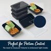 image:imageBentgo Prep 1Compartment Meal Prep Containers with Lids 20 Piece Set  4 Cup Capacity Portion Control Stackable PFAS amp BPAFree Microwave Freezer amp DishwasherSafe Peony GlitterNavy Blue