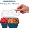 image:imageBentgo Prep 2Compartment Snack Containers 20 Piece PFAS amp BPAFree  Portion Control Stackable Durable Microwave Freezer amp DishwasherSafe PFAS amp BPAFree SkyDeep Teal