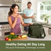 image:imageBentgo Prep Deluxe Insulated Meal Prep Lunch Bag for Adults Holds 5 Meals  Keeps Food Hot or Cold Up to 8 Hours WaterResistant Dual Compartments BlushDark Green