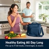 image:imageBentgo Prep Deluxe Insulated Meal Prep Lunch Bag for Adults Holds 5 Meals  Keeps Food Hot or Cold Up to 8 Hours WaterResistant Dual Compartments BlushNavy Blue