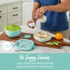 image:imageBentgo Salad Container Lunch Bowl with 4Compartment Toppings Tray 54 oz  LeakProof Dressing Container Reusable Fork BPAFree Microwave amp Dishwasher Safe GrayCoastal Aqua