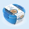 image:imageBentgo Salad Container Lunch Bowl with 4Compartment Toppings Tray 54 oz  LeakProof Dressing Container Reusable Fork BPAFree Microwave amp Dishwasher Safe GrayBlue