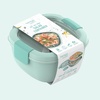 image:imageBentgo Salad Container Lunch Bowl with 4Compartment Toppings Tray 54 oz  LeakProof Dressing Container Reusable Fork BPAFree Microwave amp Dishwasher Safe GrayCoastal Aqua