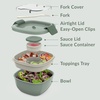 image:imageBentgo Salad Container Lunch Bowl with 4Compartment Toppings Tray 54 oz  LeakProof Dressing Container Reusable Fork BPAFree Microwave amp Dishwasher Safe GrayKhaki Green