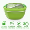 image:imageBentgo Salad Container Lunch Bowl with 4Compartment Toppings Tray 54 oz  LeakProof Dressing Container Reusable Fork BPAFree Microwave amp Dishwasher Safe GrayGreen