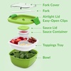 image:imageBentgo Salad Container Lunch Bowl with 4Compartment Toppings Tray 54 oz  LeakProof Dressing Container Reusable Fork BPAFree Microwave amp Dishwasher Safe GrayGreen