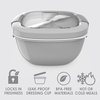 image:imageBentgo Salad Container Lunch Bowl with 4Compartment Toppings Tray 54 oz  LeakProof Dressing Container Reusable Fork BPAFree Microwave amp Dishwasher Safe GrayGray