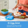 image:imageBentgo Salad Container Lunch Bowl with 4Compartment Toppings Tray 54 oz  LeakProof Dressing Container Reusable Fork BPAFree Microwave amp Dishwasher Safe GrayBlue