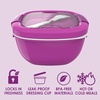 image:imageBentgo Salad Container Lunch Bowl with 4Compartment Toppings Tray 54 oz  LeakProof Dressing Container Reusable Fork BPAFree Microwave amp Dishwasher Safe GrayPurple