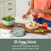 image:imageBentgo Salad Container Lunch Bowl with 4Compartment Toppings Tray 54 oz  LeakProof Dressing Container Reusable Fork BPAFree Microwave amp Dishwasher Safe GrayKhaki Green