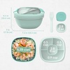 image:imageBentgo Salad Container Lunch Bowl with 4Compartment Toppings Tray 54 oz  LeakProof Dressing Container Reusable Fork BPAFree Microwave amp Dishwasher Safe GrayCoastal Aqua