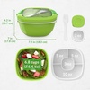 image:imageBentgo Salad Container Lunch Bowl with 4Compartment Toppings Tray 54 oz  LeakProof Dressing Container Reusable Fork BPAFree Microwave amp Dishwasher Safe GrayGreen