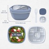 image:imageBentgo Salad Container Lunch Bowl with 4Compartment Toppings Tray 54 oz  LeakProof Dressing Container Reusable Fork BPAFree Microwave amp Dishwasher Safe GraySlate