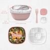 image:imageBentgo Salad Container Lunch Bowl with 4Compartment Toppings Tray 54 oz  LeakProof Dressing Container Reusable Fork BPAFree Microwave amp Dishwasher Safe GrayBlush Marble