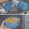 image:imageBentgo Salad Container Lunch Bowl with 4Compartment Toppings Tray 54 oz  LeakProof Dressing Container Reusable Fork BPAFree Microwave amp Dishwasher Safe GrayBlue