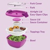 image:imageBentgo Salad Container Lunch Bowl with 4Compartment Toppings Tray 54 oz  LeakProof Dressing Container Reusable Fork BPAFree Microwave amp Dishwasher Safe GrayPurple