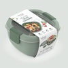 image:imageBentgo Salad Container Lunch Bowl with 4Compartment Toppings Tray 54 oz  LeakProof Dressing Container Reusable Fork BPAFree Microwave amp Dishwasher Safe GrayKhaki Green