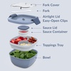 image:imageBentgo Salad Container Lunch Bowl with 4Compartment Toppings Tray 54 oz  LeakProof Dressing Container Reusable Fork BPAFree Microwave amp Dishwasher Safe GraySlate