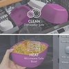 image:imageBentgo Salad Container Lunch Bowl with 4Compartment Toppings Tray 54 oz  LeakProof Dressing Container Reusable Fork BPAFree Microwave amp Dishwasher Safe GrayPurple