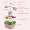 image:imageBentgo Salad Container Lunch Bowl with 4Compartment Toppings Tray 54 oz  LeakProof Dressing Container Reusable Fork BPAFree Microwave amp Dishwasher Safe GrayBlush Marble