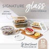 image:imageBentgo Signature Glass Food Storage Containers with Lids 12 Piece Set  LeakProof Airtight Borosilicate Glass PFAS amp BPAFree Microwave Oven Freezer amp DishwasherSafe White StoneWhite Stone