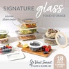 image:imageBentgo Signature Glass Food Storage Containers with Lids 18 Piece Set  LeakProof Airtight PlasticFree Borosilicate Glass Microwave Oven Freezer amp DishwasherSafe White StoneWhite Stone