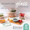 image:imageBentgo Signature Glass Food Storage Containers with Lids 18 Piece Set  LeakProof Airtight PlasticFree Borosilicate Glass Microwave Oven Freezer amp DishwasherSafe White StoneDesert Sage