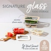 image:imageBentgo Signature Glass Food Storage Containers with Lids 4 Piece Set  LeakProof Airtight Borosilicate Glass PFAS amp BPAFree Microwave Oven Freezer amp DishwasherSafe White Stone8Piece Set White Stone