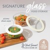 image:imageBentgo Signature Glass Food Storage Containers with Lids 4 Piece Set  LeakProof Airtight Borosilicate Glass PFAS amp BPAFree Microwave Oven Freezer amp DishwasherSafe White Stone4Piece Set White Stone