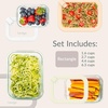 image:imageBentgo Signature Glass Food Storage Containers with Lids 8 Piece Set  LeakProof Airtight Borosilicate Glass PFAS amp BPAFree Microwave Oven Freezer amp DishwasherSafe Desert SageWhite Stone