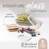 image:imageBentgo Signature Glass Food Storage Containers with Lids 8 Piece Set  LeakProof Airtight Borosilicate Glass PFAS amp BPAFree Microwave Oven Freezer amp DishwasherSafe Desert SageWhite Stone