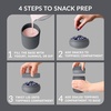 image:imageBentgo Snack Cup LeakProof Snack Container with Toppings Compartment  DualSealing Lid Airtight MicrowaveSafe Base Freezer amp TopRack DishwasherSafe OrchidDark Gray