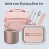 image:imageBentgo Stainless Steel Insulated Food Container LeakProof 19 fl oz  TripleLayer Insulation Vacuum Seal BuiltIn Handle Wide Opening Hot amp Cold Foods Stainless Steel SilverRose Gold