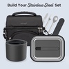 image:imageBentgo Stainless Steel Insulated Food Container LeakProof 19 fl oz  TripleLayer Insulation Vacuum Seal BuiltIn Handle Wide Opening Hot amp Cold Foods Stainless Steel SilverCarbon Black