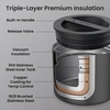 image:imageBentgo Stainless Steel Insulated Food Container LeakProof 19 fl oz  TripleLayer Insulation Vacuum Seal BuiltIn Handle Wide Opening Hot amp Cold Foods Stainless Steel SilverCarbon Black