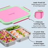 image:imageBentgo Stainless Steel Lunch Box LeakProof 3 Compartments 43 Cups  188 Stainless Steel Tray EasyOpen Clips PFAS amp BPAFree TopRack Dishwasher Safe Ages 3 Gray LeafStrawberry