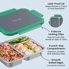 image:imageBentgo Stainless Steel Lunch Box LeakProof 3 Compartments 43 Cups  188 Stainless Steel Tray EasyOpen Clips PFAS amp BPAFree TopRack Dishwasher Safe Ages 3 Gray LeafGray Leaf