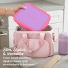 image:imageBentgo Stainless Steel Lunch Box LeakProof 3 Compartments 43 Cups  188 Stainless Steel Tray EasyOpen Clips PFAS amp BPAFree TopRack Dishwasher Safe Ages 3 Gray LeafLilac