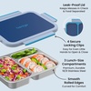 image:imageBentgo Stainless Steel Lunch Box LeakProof 3 Compartments 43 Cups  188 Stainless Steel Tray EasyOpen Clips PFAS amp BPAFree TopRack Dishwasher Safe Ages 3 Gray LeafNavy