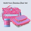 image:imageBentgo Stainless Steel Lunch Box LeakProof 3 Compartments 43 Cups  188 Stainless Steel Tray EasyOpen Clips PFAS amp BPAFree TopRack Dishwasher Safe Ages 3 Gray LeafLilac
