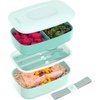 image:imageBentgo Classic Stackable 3Compartment Adult BentoStyle Lunch Box  Removable Utensil Set and Sealing Strap BPAFree Food Container Ideal for Meal Prep Work and On the Go Coastal AquaCoastal Aqua