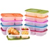 image:imageBentgo Easyboxes Stackable 3Compartment Bento Lunch Boxes Set of 10  Reusable BPAFree Microwave Dishwasher amp FreezerSafe CustomFit Lids Lightweight Jewel BrightsClassic 10Pack