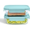 image:imageBentgo Glass LeakProof Food Storage Set 14 Piece Airtight Lids BPAFree  Meal Prep amp Leftovers Borosilicate Glass Microwave Oven Freezer amp DishwasherSafe Nesting Design Soft Aqua4Piece Set Soft Aqua