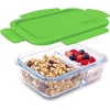 image:imageBentgo Glass Snack  LeakProof BentoStyle Snack Container with Airtight Lid and Divided 2Compartment Design  175 Cup Capacity for Meal Prepping and PortionControlled Snacking PurpleGreen