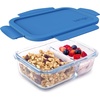 image:imageBentgo Glass Snack  LeakProof BentoStyle Snack Container with Airtight Lid and Divided 2Compartment Design  175 Cup Capacity for Meal Prepping and PortionControlled Snacking PurpleBlue