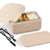 image:imageBentgo Heat Electric Lunch Box amp Portable Food Warmer for Work amp Travel  Heated Lunch Box 41Cup Stainless Steel Container Leakproof Lid Wall amp Car Power Cords LatteLatte