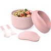 image:imageBentgo Insulated Food Jar 212 oz Snack Compartment Retractable Utensils  VacuumInsulated Stainless Steel LeakResistant Wide Mouth BPAFree GrayBlush
